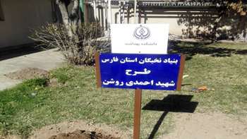 درختکاری یادمان طرح شهید احمدی روشن  در دانشکده بهداشت دانشگاه علوم پزشکی شیراز